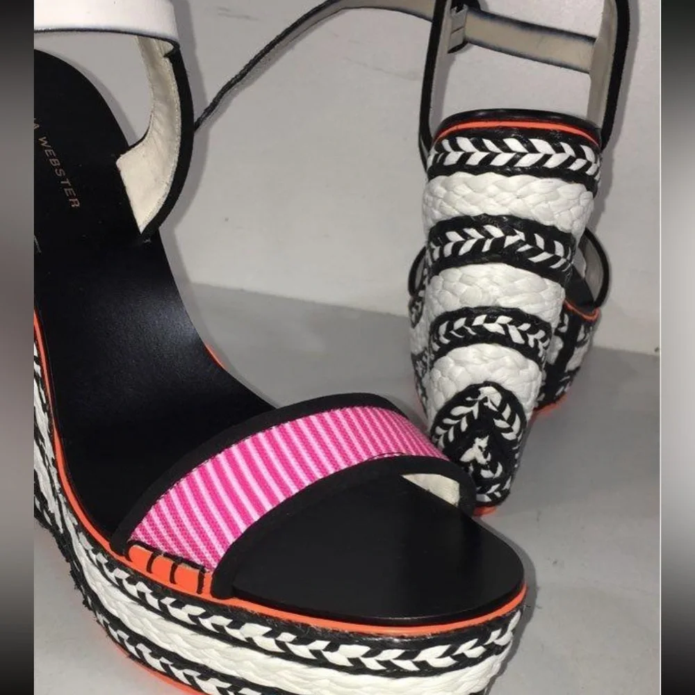 NEW!! Women’s Sophia Webster Lucita Stylish Woven Platform Wedge Sandals Size 41